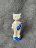 Salmon Falls Style Stoneware Teddy Bear With Tree Stoneware Unsigned