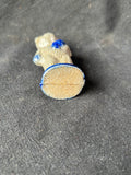 Salmon Falls Style Stoneware Teddy Bear With Tree Stoneware Unsigned