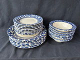 21-Piece Pfaltzgraff Blue Splatter Sponge Rim China Set