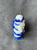 David Eldreth Style Pottery Salt Glazed Santa Claus Hanging Christmas Ornament