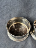 Pair Of Restoration Hardware Hawthorne Wine Bottle Coasters Silver Plated