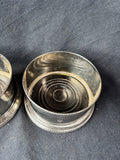 Pair Of Restoration Hardware Hawthorne Wine Bottle Coasters Silver Plated