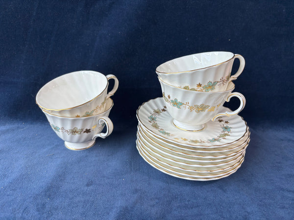 12 Piece Royal Doulton Piedmont Cups & Saucer Set *Read Description*