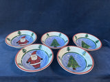 Set Of 5 Christmas Themed Bowls