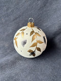 Set Of 6 Gold/Ivory Tone Christmas Ornaments