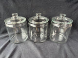 Clear Glass Apothecary Jar Lot (3)