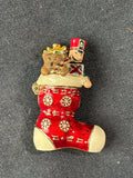 Monet Enamel Trinket/Pill Box Christmas Stocking