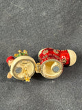 Monet Enamel Trinket/Pill Box Christmas Stocking
