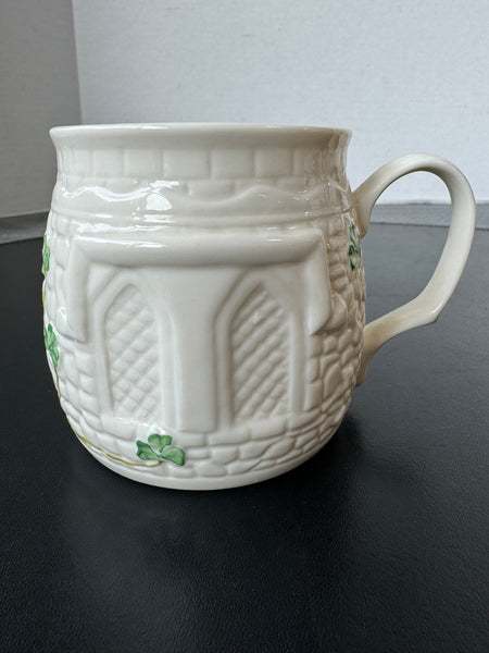 (G) Belleek Ireland Porcelain Shamrock Celtic Castle Coffee Mug (2 AVAILABLE—PRICED INDIVIDUALLY AT $15 EACH)
