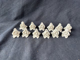 Set Of 12 Off-White Porcelain Floral Place-card Holders