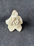Set Of 12 Off-White Porcelain Floral Place-card Holders