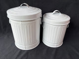 Lot Of 2 Metal Storage Containers With Lids