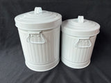 Lot Of 2 Metal Storage Containers With Lids