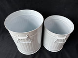 Lot Of 2 Metal Storage Containers With Lids