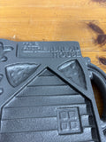 John Wright Gray Cast Iron The Gingerbread House Mold 2 Sided Baking Pan