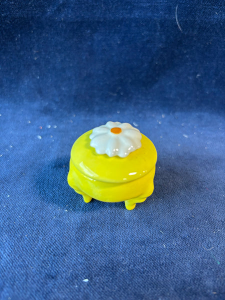 Bright Yellow Floral Trinket Box
