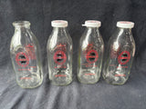 Lot Of 4 RonnyBrook Farm Dairy Glass Milk Bottles