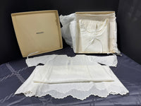Two Antique Victorian White Batiste Cotton Petticoat Slips Infant/Child Dress Scallop