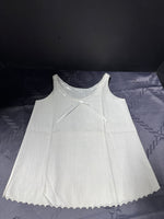 Two Antique Victorian White Batiste Cotton Petticoat Slips Infant/Child Dress Scallop