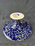Bennington Potters Style Blue Agate Pedestal Cake Stand (DD)