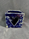 Bennington Pottery Blue Agate Candle Holder (FF)