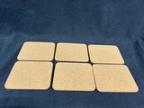 Set Of 6 Botanical Olive Cork Backed Coasters