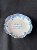 TH Jefferson Monticello Blue And White Trinket Dish
