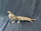 Metal Pheasant Bird Figurine Silver Tone (A)