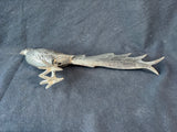 Metal Pheasant Bird Figurine Silver Tone (B)