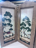 Coastal Folk Art 4-Panel Screen