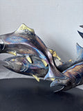Metal Fish Wall Sculpture; Signed