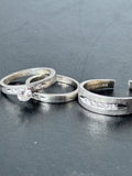 14K White Gold & Diamond Wedding Ring Set - Women’s SIZE 6 / Men’s SIZE 9 1/2 NEEDS REPAIR