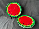Set Of 6 Melamine Watermelon Plates