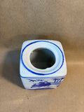 Chinese Incense Burner Lidded Box Cobalt Blue And White Porcelain
