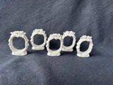Set Of 5 Porcelain Dresden Floral Napkin Rings (A)