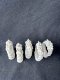 Set Of 5 Porcelain Dresden Floral Napkin Rings (A)
