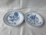 Pair Of American Atelier French Floral  Porcelain Blue and White Decorative Plates