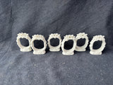 Set Of 6 Porcelain Dresden Floral Napkin Rings (B)