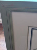 Butterflies & Flowers Print / Distressed Light Green Frame