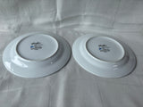 Pair Of American Atelier French Floral  Porcelain Blue and White Decorative Plates