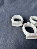 Set Of 6 Porcelain Dresden Floral Napkin Rings (B)