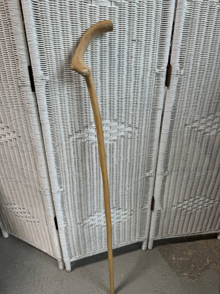 (E) Unfinished Knobby Wooden Walking Stick