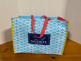 Scout Blue And White Scalloped-Patterned Shopper Tote