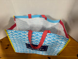 Scout Blue And White Scalloped-Patterned Shopper Tote