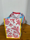 Scout Blue And White Scalloped-Patterned Shopper Tote
