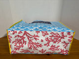 Scout Blue And White Scalloped-Patterned Shopper Tote