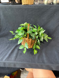 Faux Greenery In Basket W/Handle