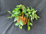 Faux Greenery In Basket W/Handle