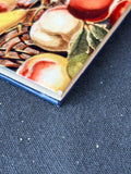 Set of 4 Fruit Ceramic Coasters W/Holder