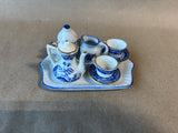 Miniature Porcelain Blue And White Tea-set